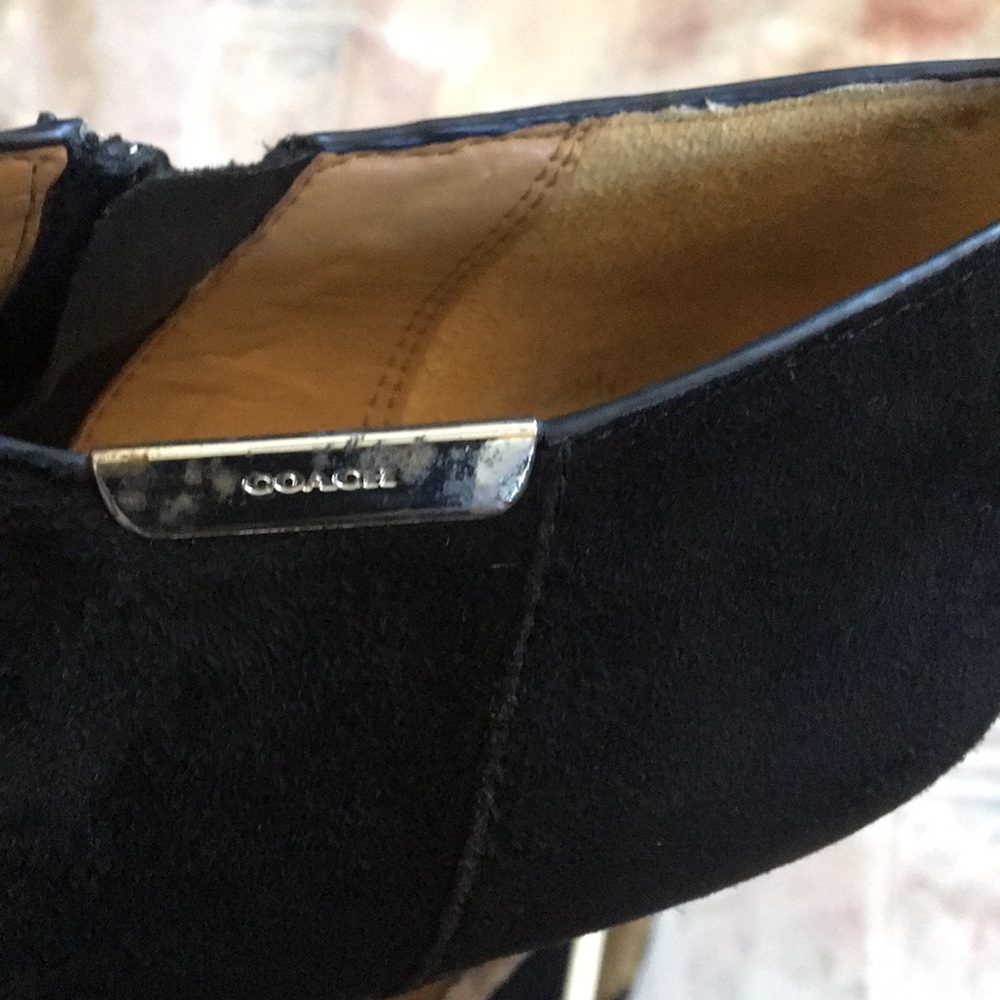 Coach Seneca Black Suede 3.5” Heels Booties Size 8 - Picture 8 of 8